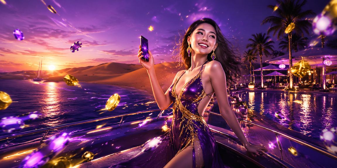 Người chơi trải nghiệm casino mobile với ánh đèn neon tại Mũi Né trên điện thoại Android