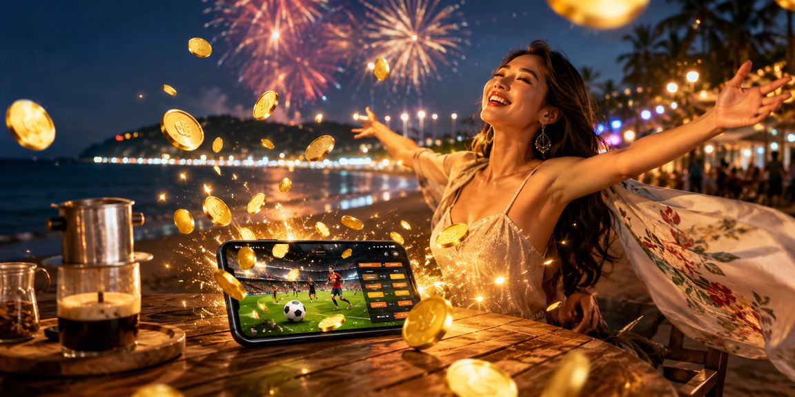 Người chơi xem kèo bóng đá và đặt cược tại quán cà phê Vũng Tàu buổi sáng